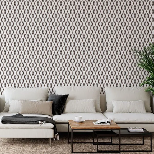 Abstrato Marrom — ambiente com o papel de parede aplicado