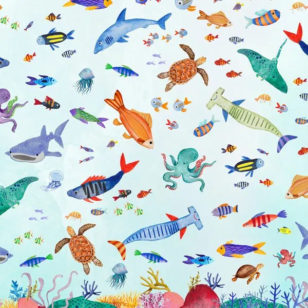 Animais Marinhos — estampa do papel de parede