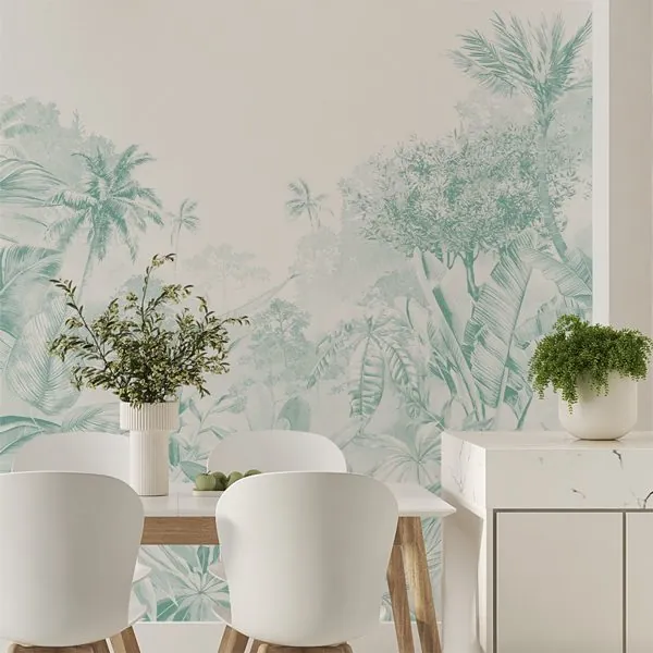 Art Mata Menta — ambiente com o papel de parede aplicado