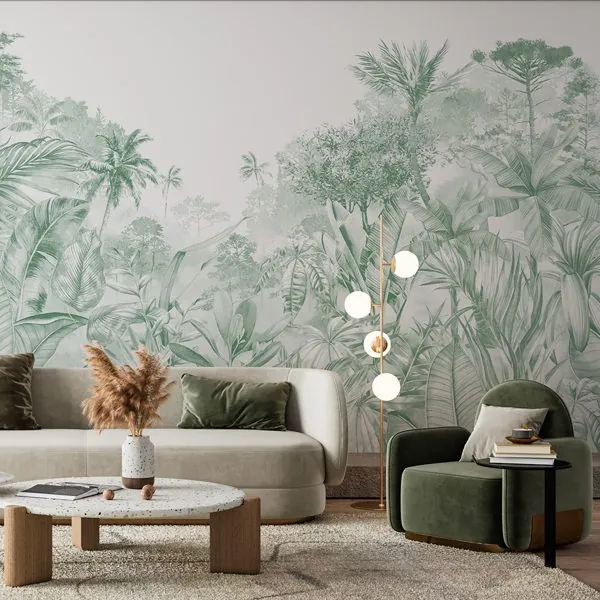 Art Mata Verde — ambiente com o papel de parede aplicado