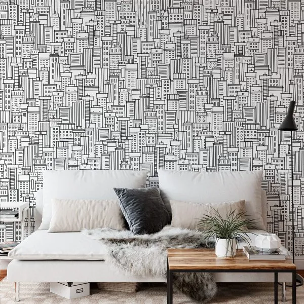 Arte Urbana — ambiente com o papel de parede aplicado