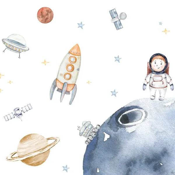 Astronauta na Lua — estampa do papel de parede