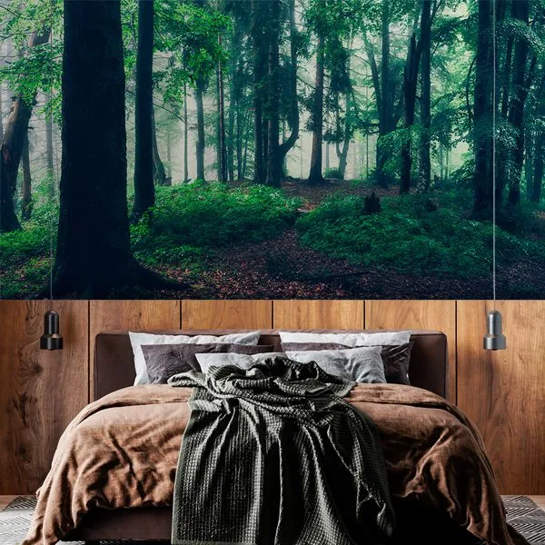 Caminho da Floresta — ambiente com o papel de parede aplicado
