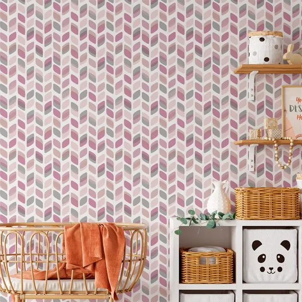 Charming Rosa — ambiente com o papel de parede aplicado