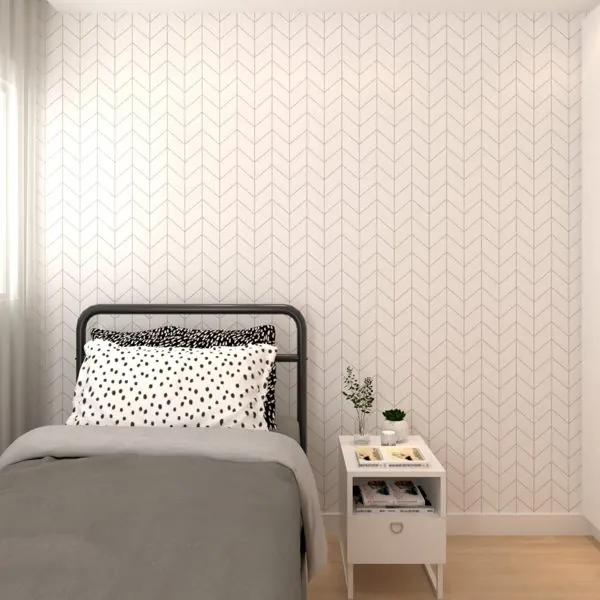 Chevron Clean Cinza — ambiente com o papel de parede aplicado
