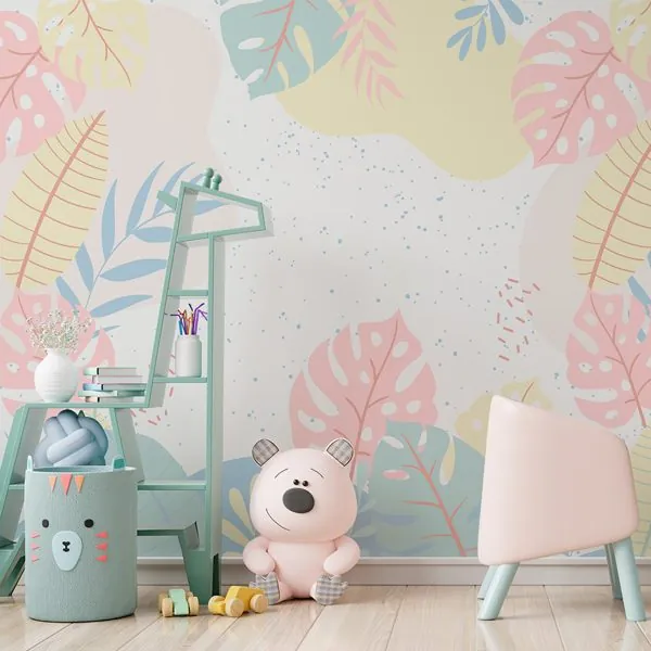 Cute Folhagem — ambiente com o papel de parede aplicado