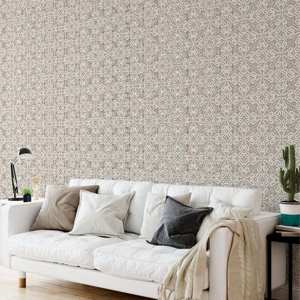 Elegance Creme — ambiente com o papel de parede aplicado