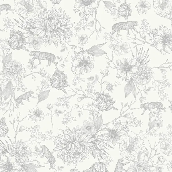 Exclusive Fancy Cinza — estampa do papel de parede