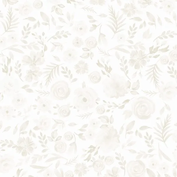 Floral Suave Bege — estampa do papel de parede