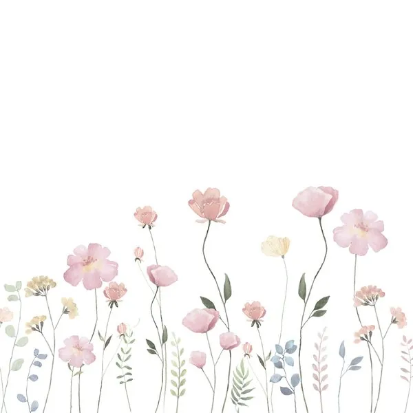 Flores Aquarela Soft — estampa do papel de parede