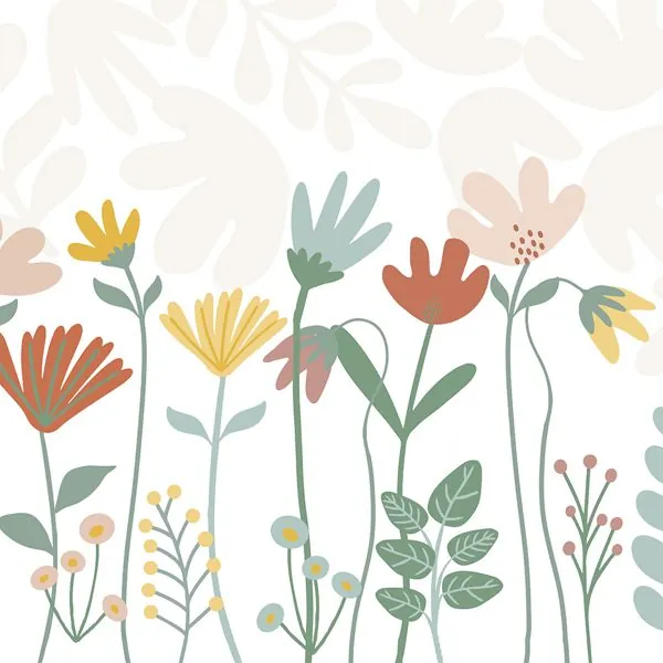 Flores Coloridas Infantil — estampa do papel de parede
