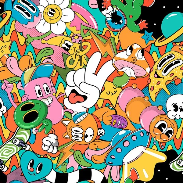 Grafite Crazy — estampa do papel de parede
