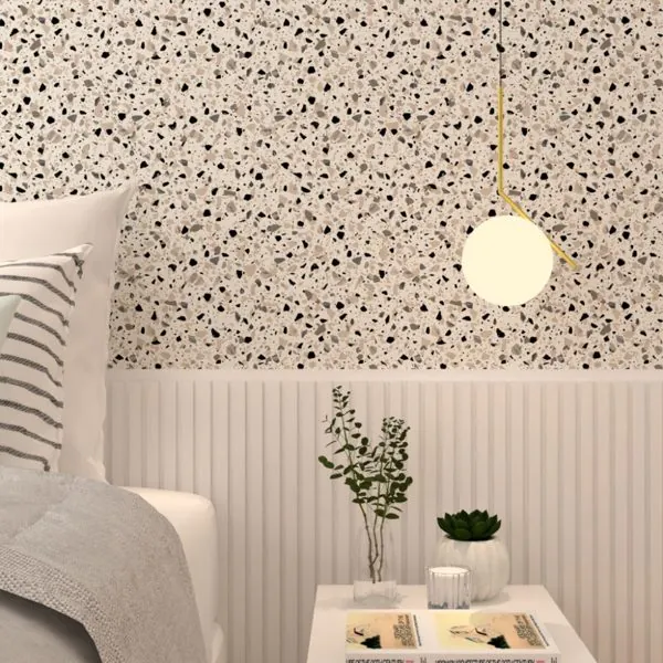Granilite Creme — ambiente com o papel de parede aplicado