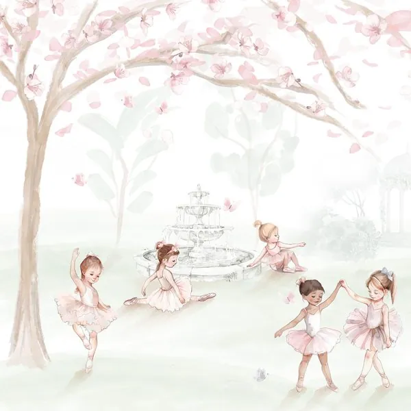 Infantil Bailarinas no Parque — estampa do papel de parede