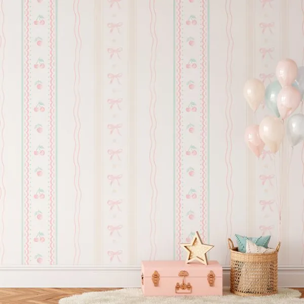 Laços de Afeto Soft — ambiente com o papel de parede aplicado