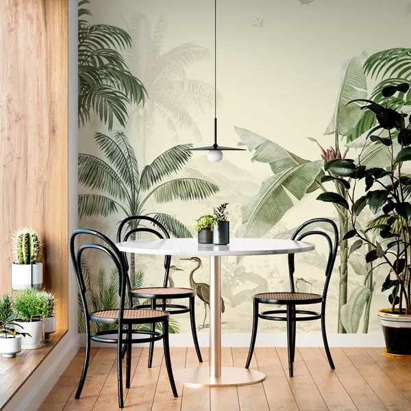 Mata Oriental — ambiente com o papel de parede aplicado