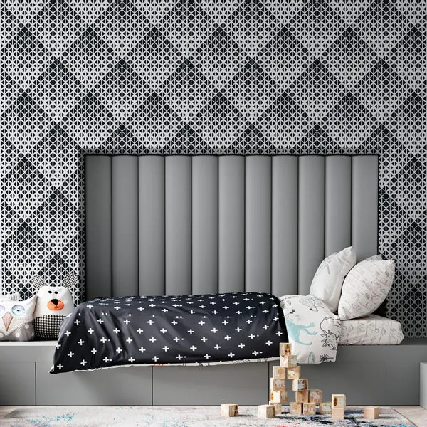Origami Preto — ambiente com o papel de parede aplicado