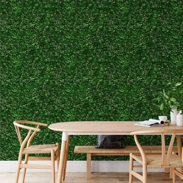 Parede Verde — ambiente com o papel de parede aplicado