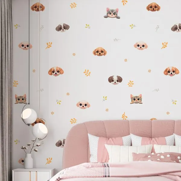 Pets Faces — ambiente com o papel de parede aplicado