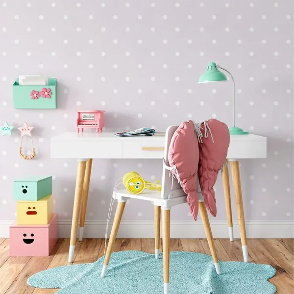 Poa Roxo — ambiente com o papel de parede aplicado