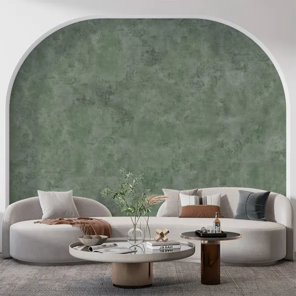 Textura Desgastada Verde — ambiente com o papel de parede aplicado