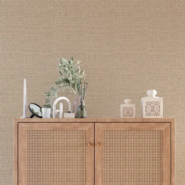 Textura Palha — ambiente com o papel de parede aplicado