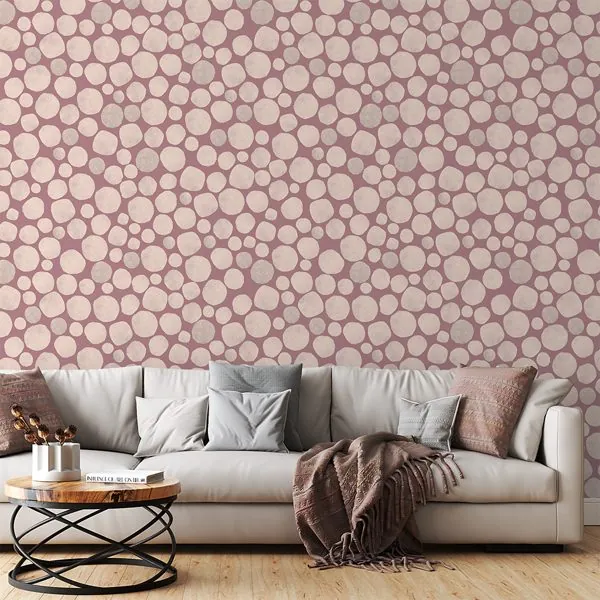 Toras Abstratas Rose — ambiente com o papel de parede aplicado