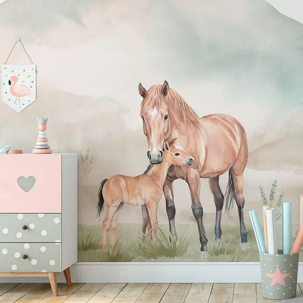 Vale dos Cavalos — ambiente com o papel de parede aplicado